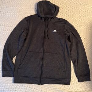 Adidas Climawarm Full Zip Hoodie Jacket Charcoal Gray